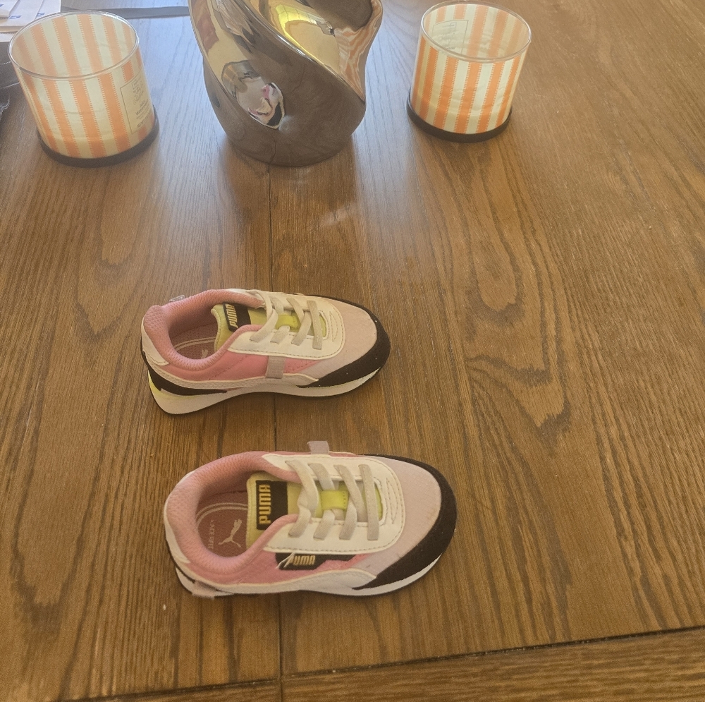Puma Athletic Sneakers Pink White Brown Youth